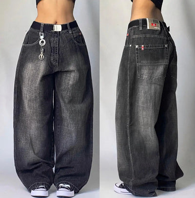 Arenvie | Vintage Wide-Leg Graffiti Jeans