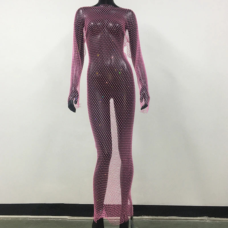 Serelina | Sparkle Mesh Maxi Dress