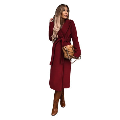 Arenvie | Olivia Tie-Belt Woolen Long Coat
