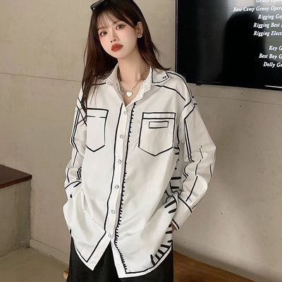 Lunexa | Sketchline Printed Oversize Shirt