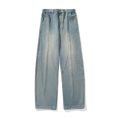 Arenvie | Washed Wide Leg Denim Jeans for Men