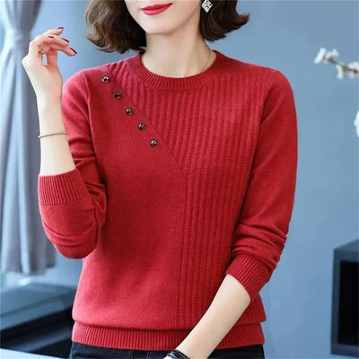 Arenvie | Soft Buttoned Detail Knit Sweater