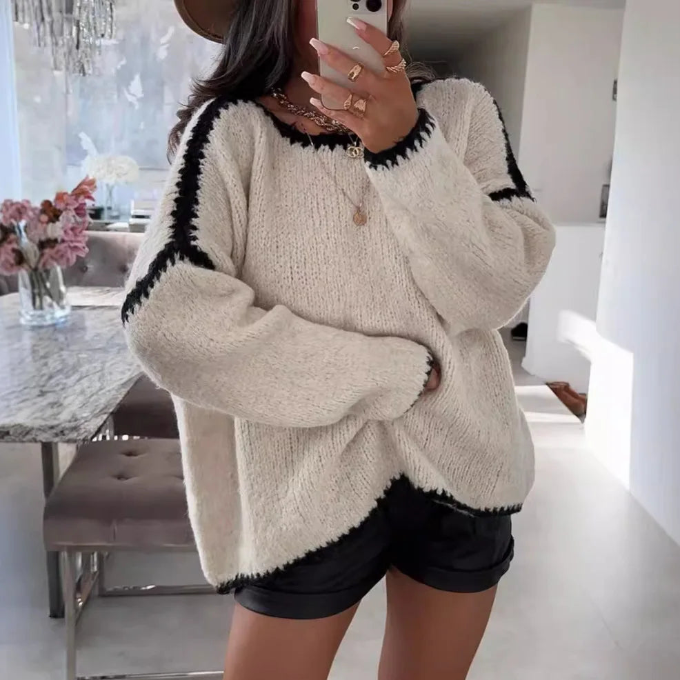 Arenvie | Casual Knitted Puff Sleeve Pullover