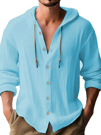 Arenvie | Lightweight Hooded Cotton-Linen T-Shirt